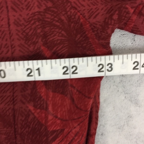 Batik Bay XLT Hawaiian Shirt Red Palm Leaves 100% Rayon - Picture 7 of 8